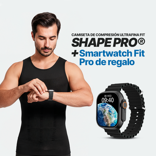 Camisa de Compresión Ultrafina Fit Shape Pro – Define tu Cuerpo y Mejora tu Postura al Instante + Smartwatch Fit Pro Gratis 🎁 | Oferta Exclusiva de Black Friday